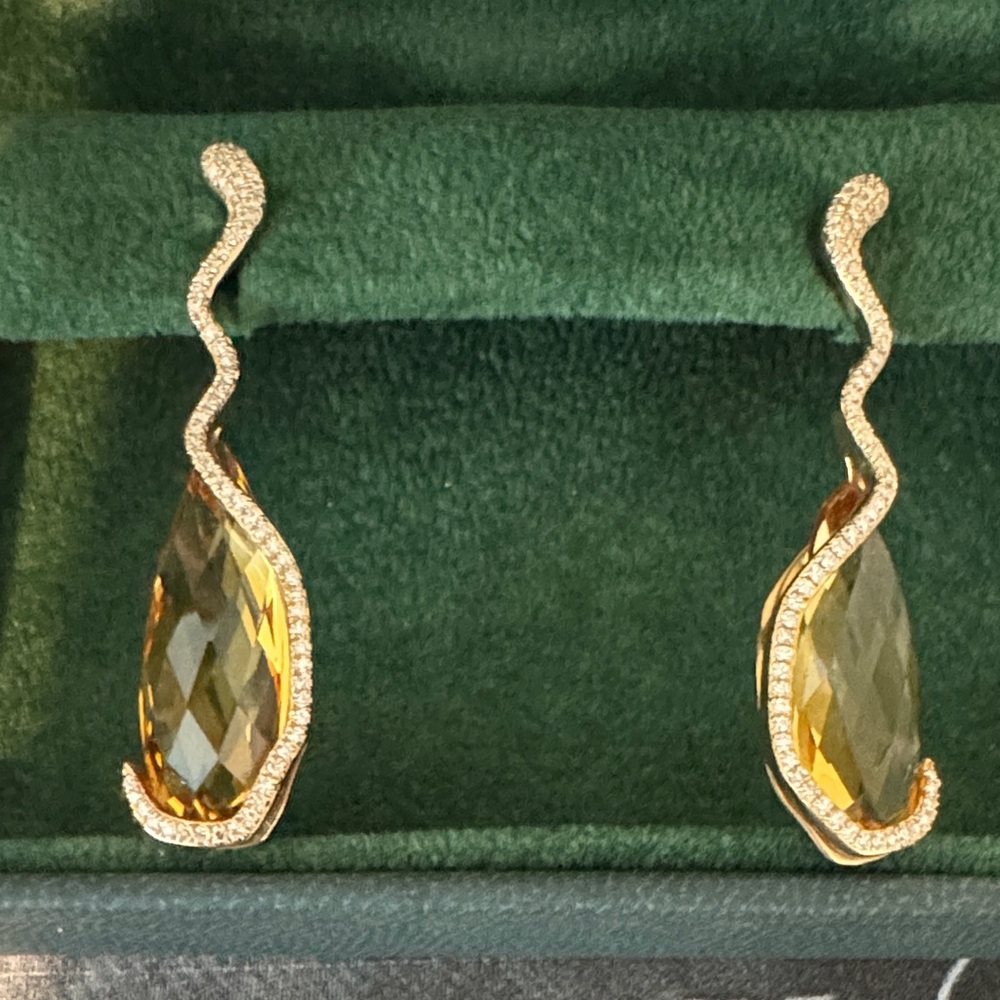 Luvente 14K yellow gold drop Elegant Gold and Silver Teardrop Earrings